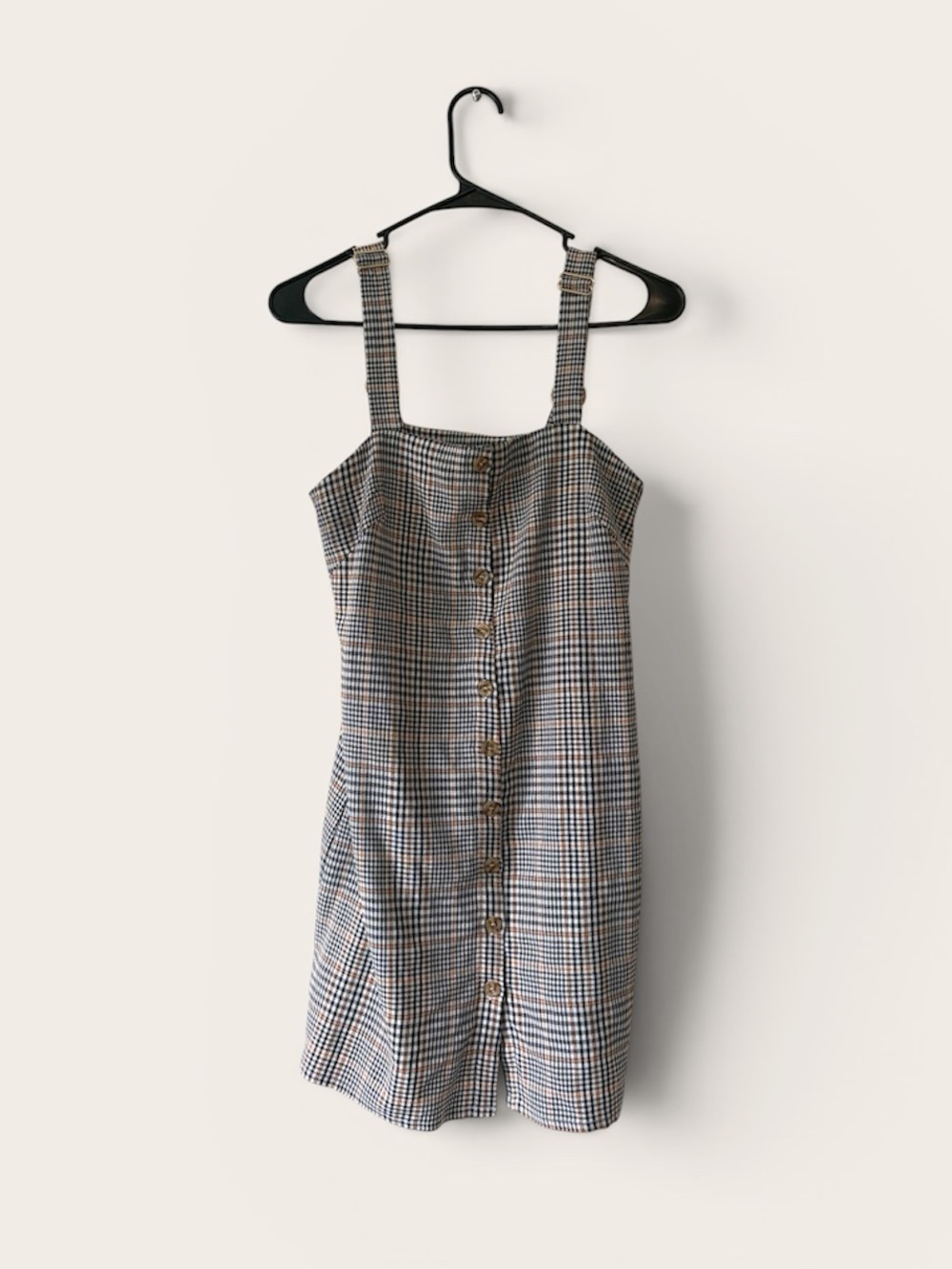 Plaid Button-Front Dress with Square Neck - Picture 7 of 13